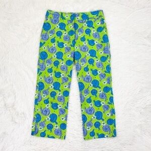 Lilly Pulitzer Vintage Snail Escargot Print Capri Crop Pants Women’s Size 2